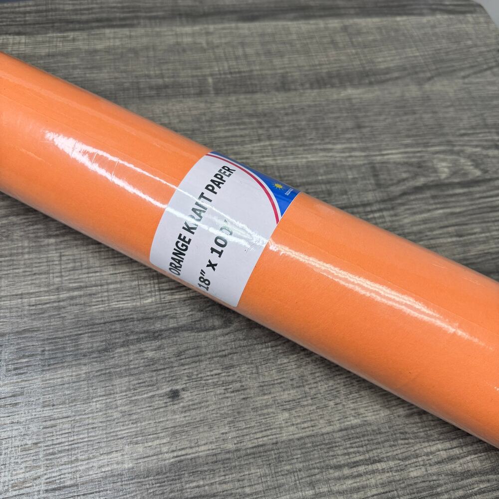 Orange Kraft Paper Roll 18" x 100'‎ Heavy Duty Gift Wrap Craft Packing USA Made